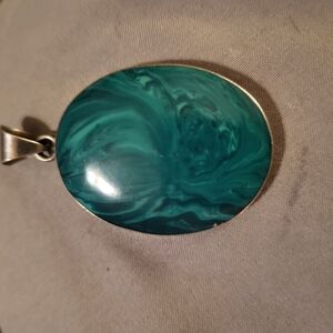 Sterling Silver and Malachite pendant